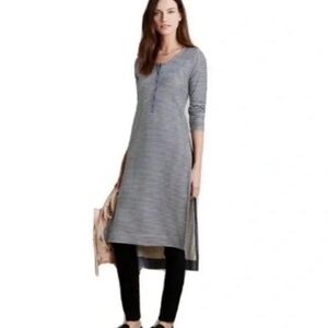 Anthropologie striped side slit tunic